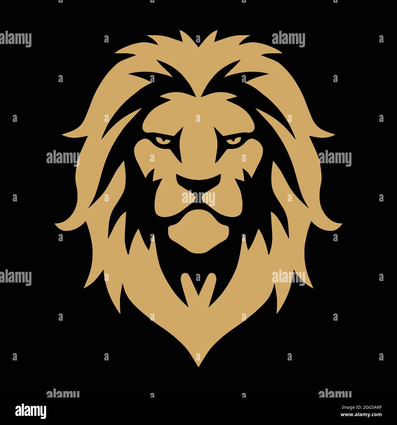 Lion Head Gold Golden Logo Vector Template Illustration Design Stock ...
