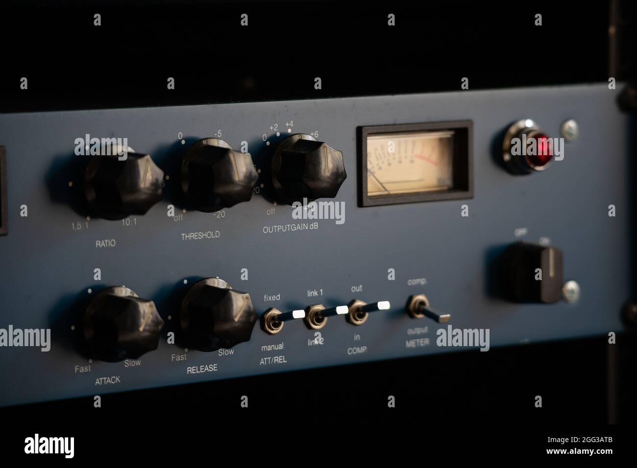 Musical instrument knobs and flip switches Stock Photo Alamy