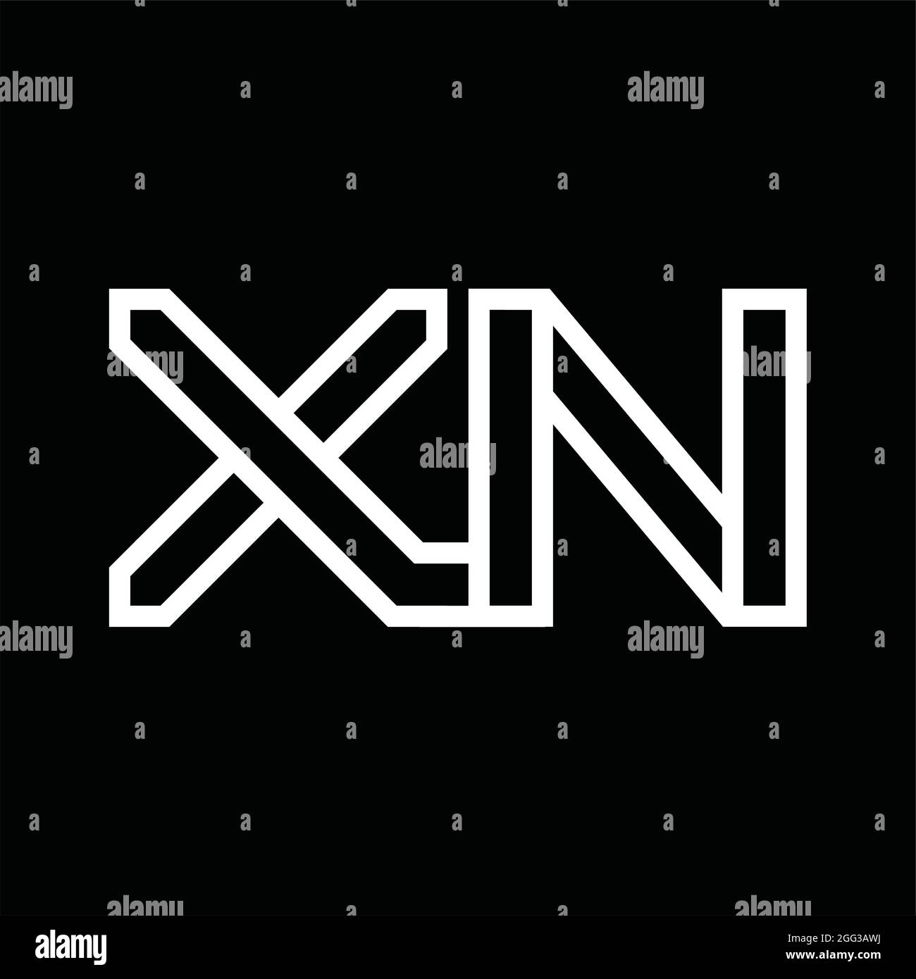 XN Logo monogram with pillar shape white background design template ...