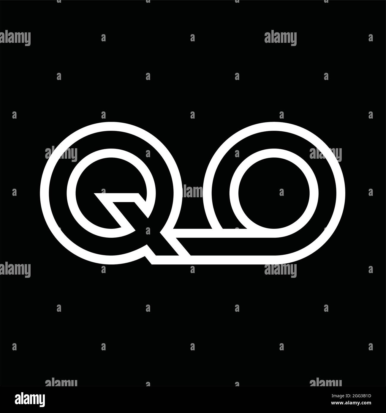 QO Logo monogram with pillar shape white background design template ...