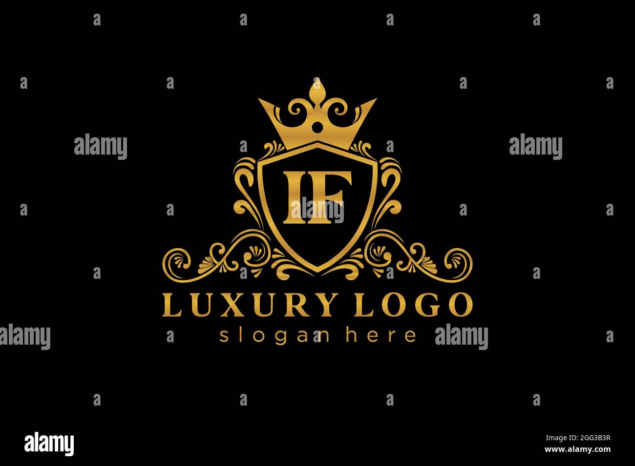IF Letter Royal Luxury Logo template in vector art for Restaurant ...