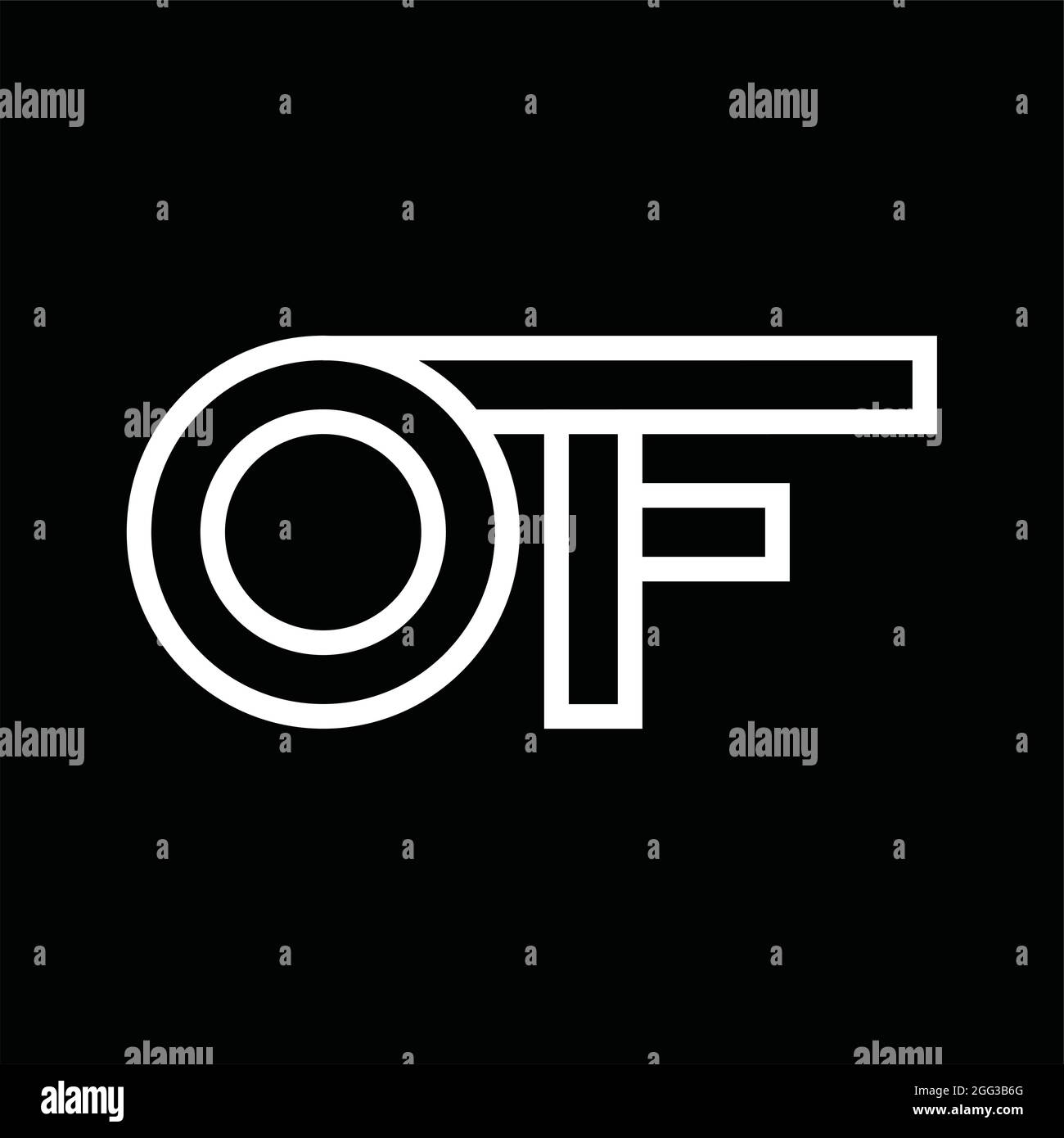 OF Logo monogram with pillar shape white background design template ...