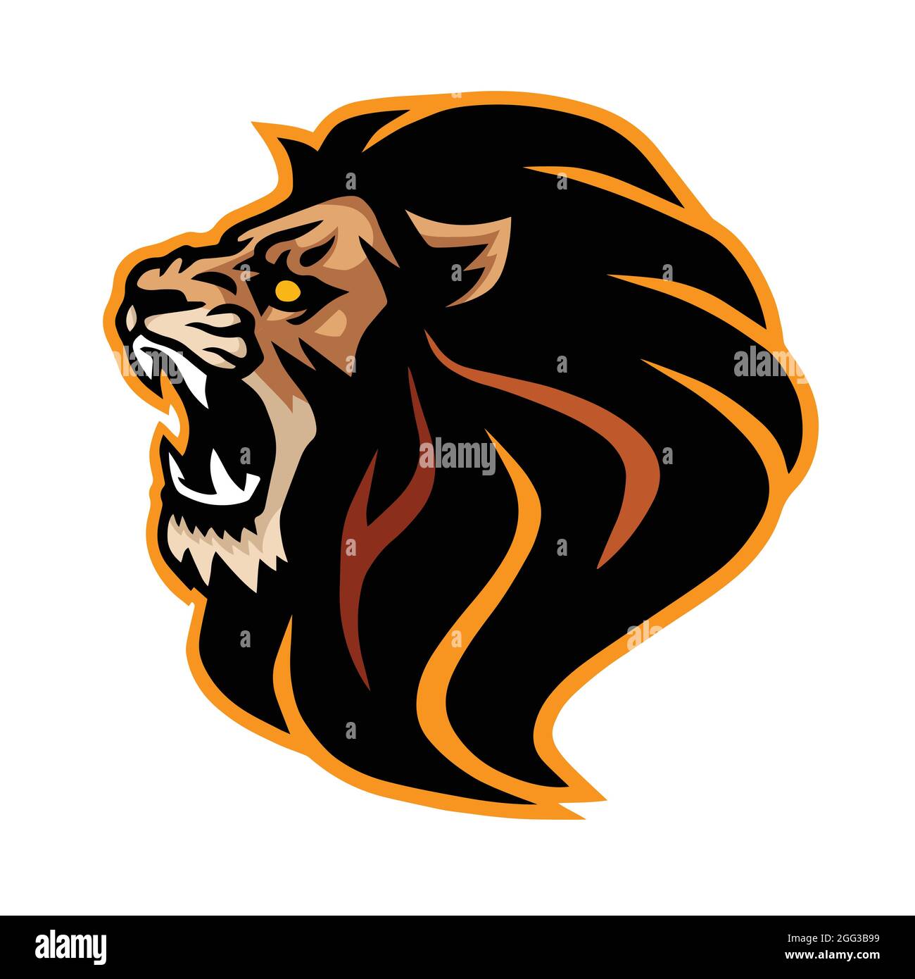 Lion Head Roar Logo Mascot Design Vector Stock Vector