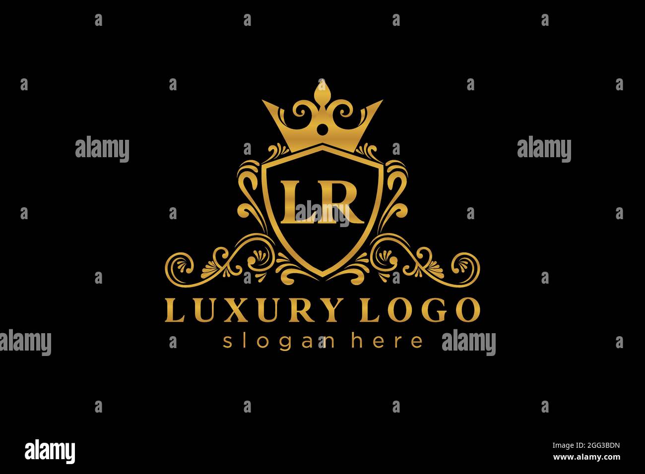 LR Letter Royal Luxury Logo template in vector art for Restaurant ...