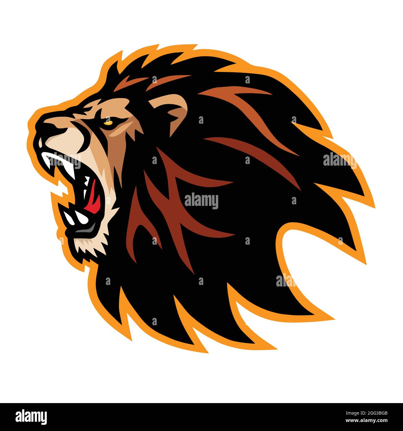 Lion Head King Jungle Logo Design Stock Vector (Royalty Free