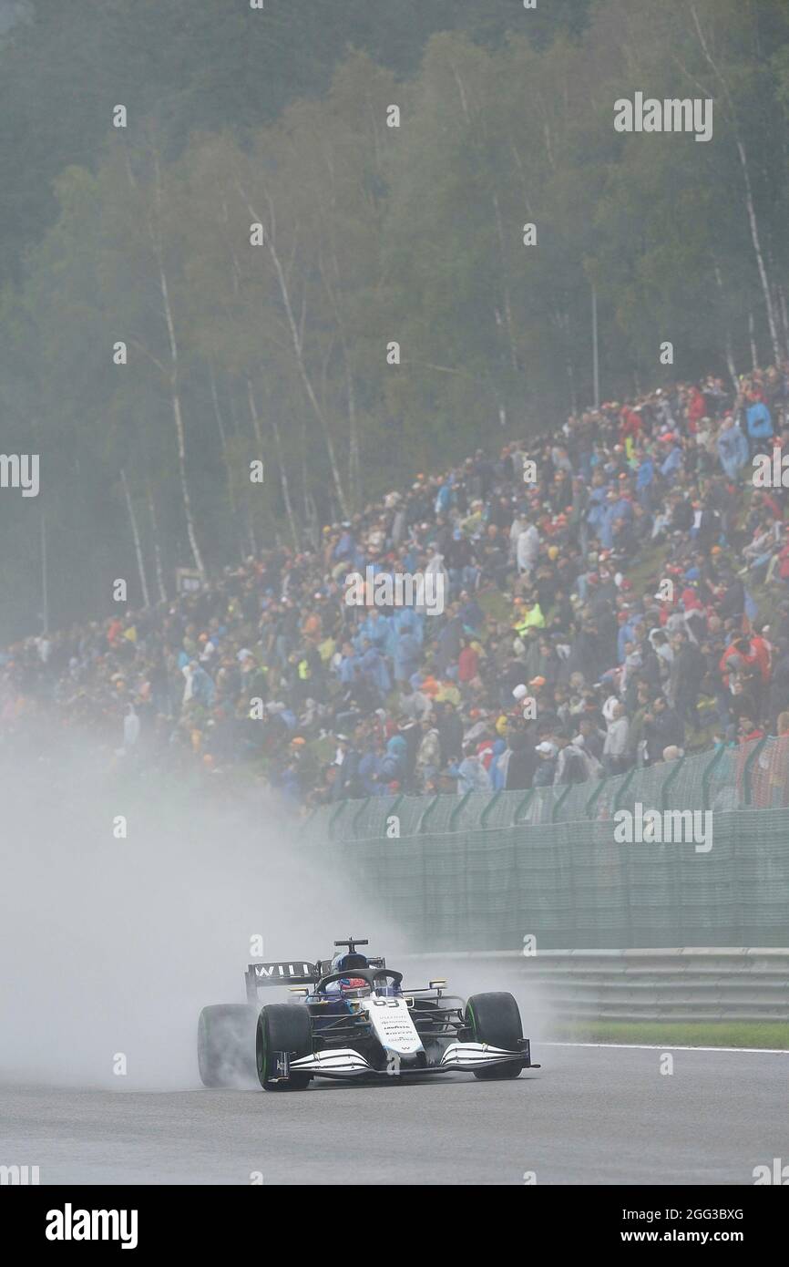 Spa Franchorchamps, Belgien. 28th Aug, 2021. 28.08.2021, Circuit de  Spa-Francorchamps, Spa-Franchorchamps, FORMULA 1 ROLEX BELGIAN GRAND PRIX  2021, in the picture George Russel (GBR # 63), Williams Racing Credit:  dpa/Alamy Live News