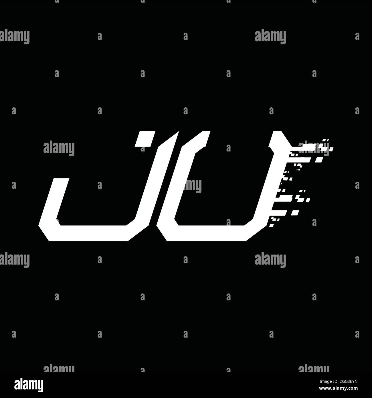 JU Logo monogram abstract speed technology blackground design template ...