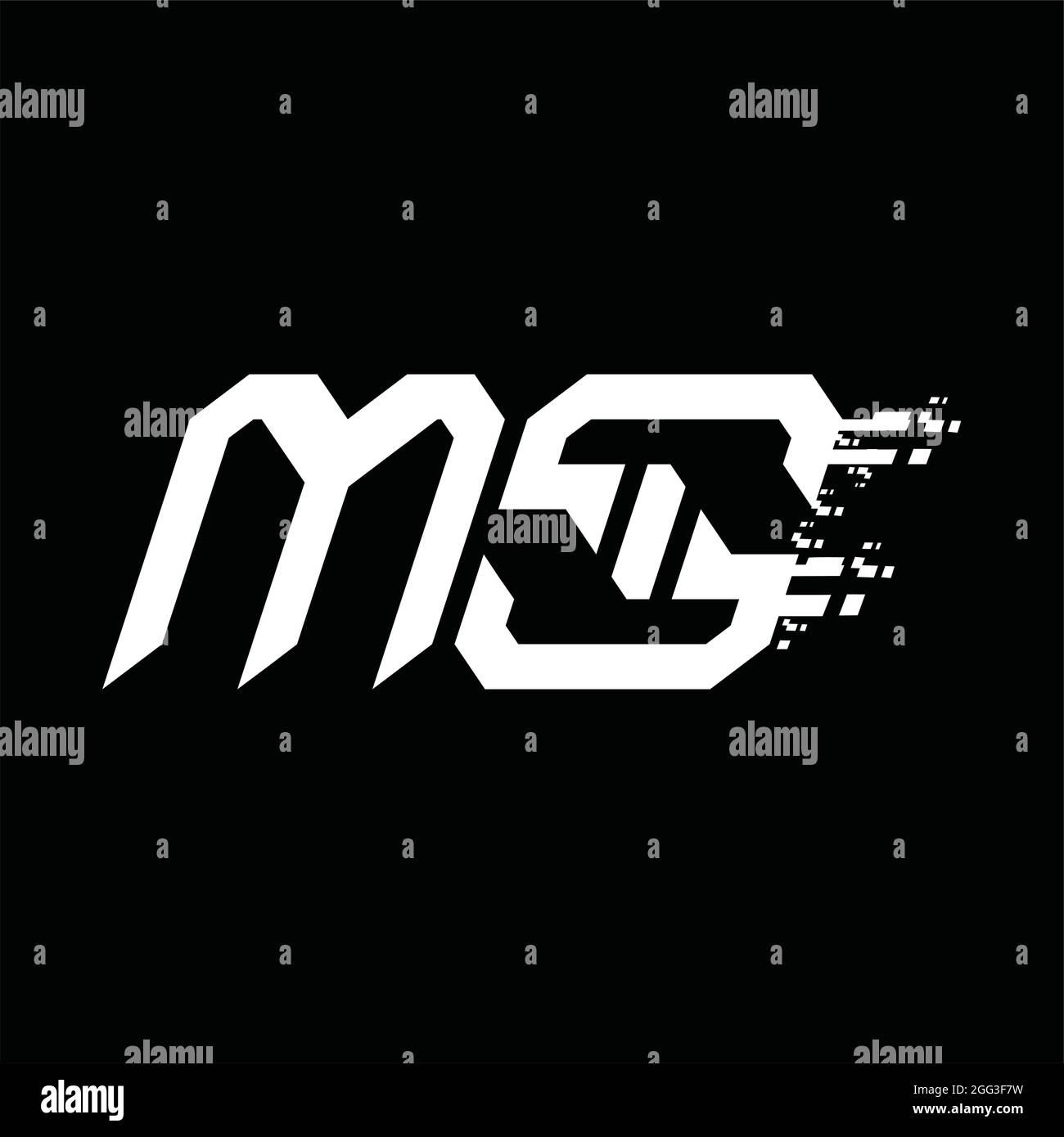 MS Logo monogram abstract speed technology blackground design template ...