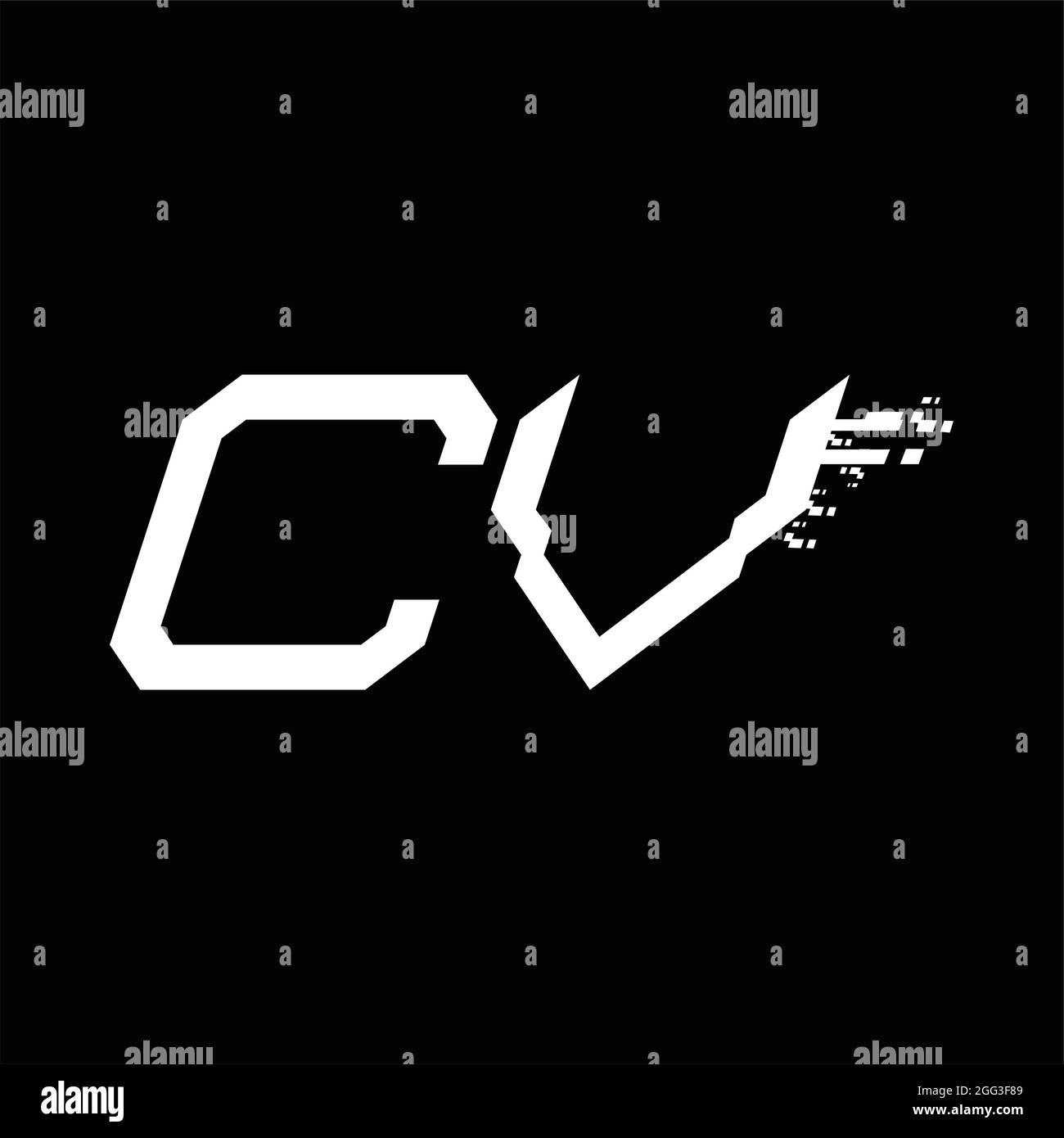 CV Logo monogram abstract speed technology blackground design template ...