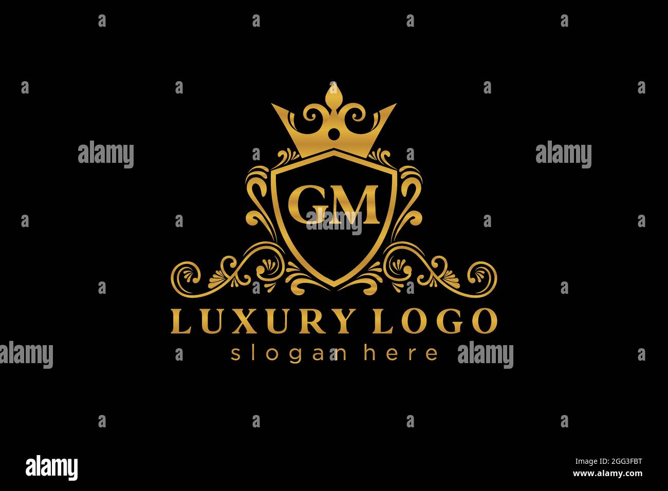 GM Letter Royal Luxury Logo template in vector art for Restaurant ...