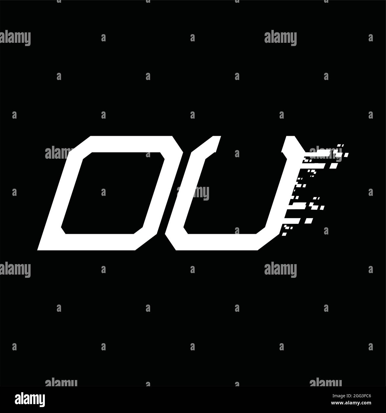 DU Logo monogram abstract speed technology blackground design template ...