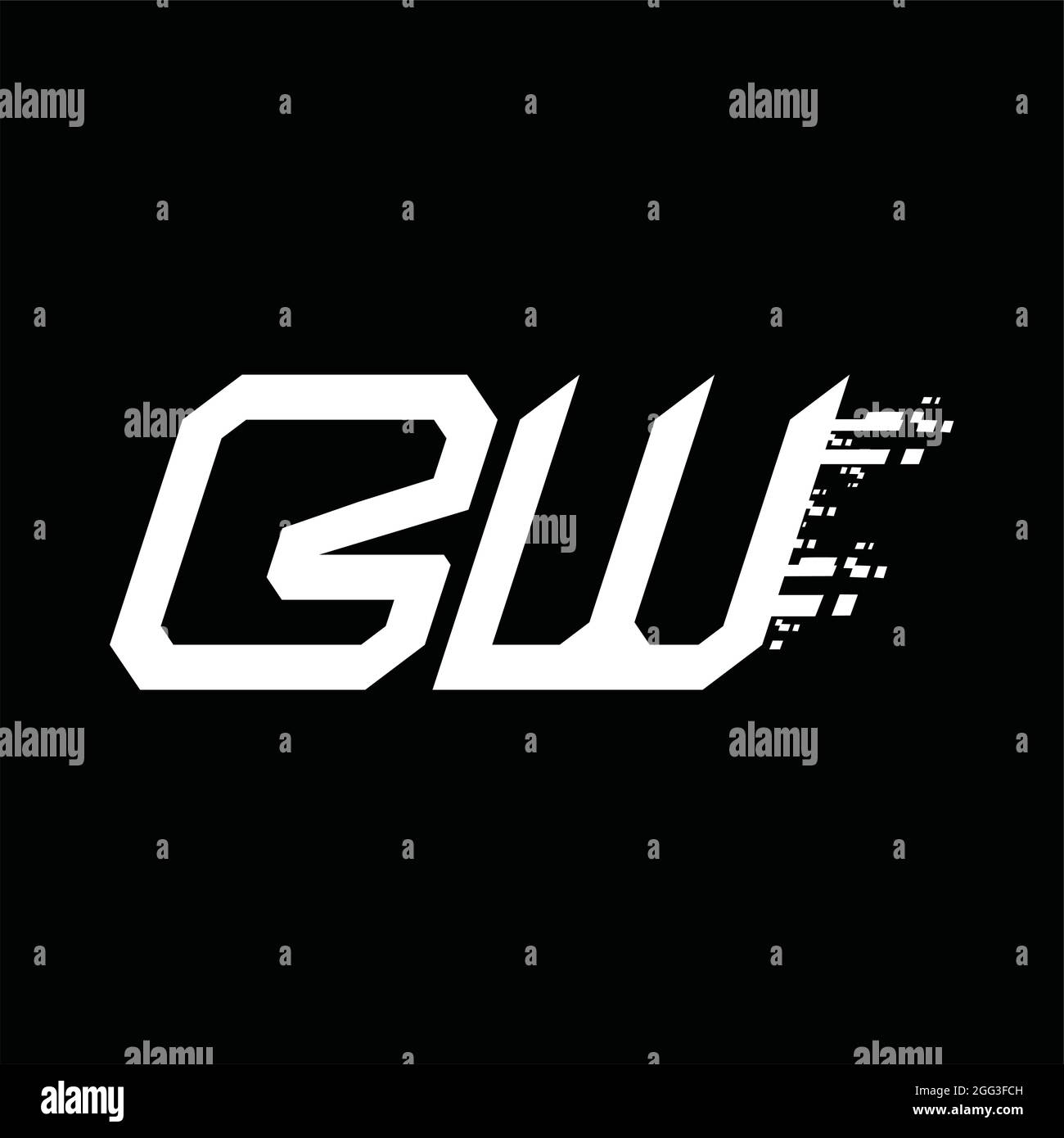 BW Logo monogram abstract speed technology blackground design template ...