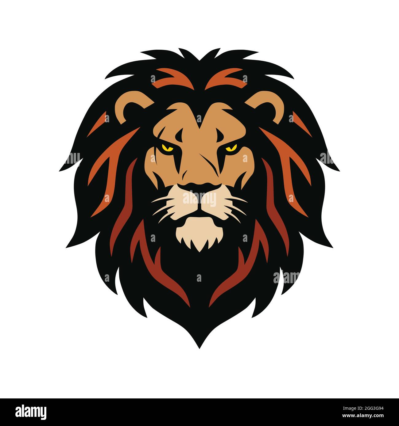 Lion Head Sports Mascot Logo Design Vector Stock Vector