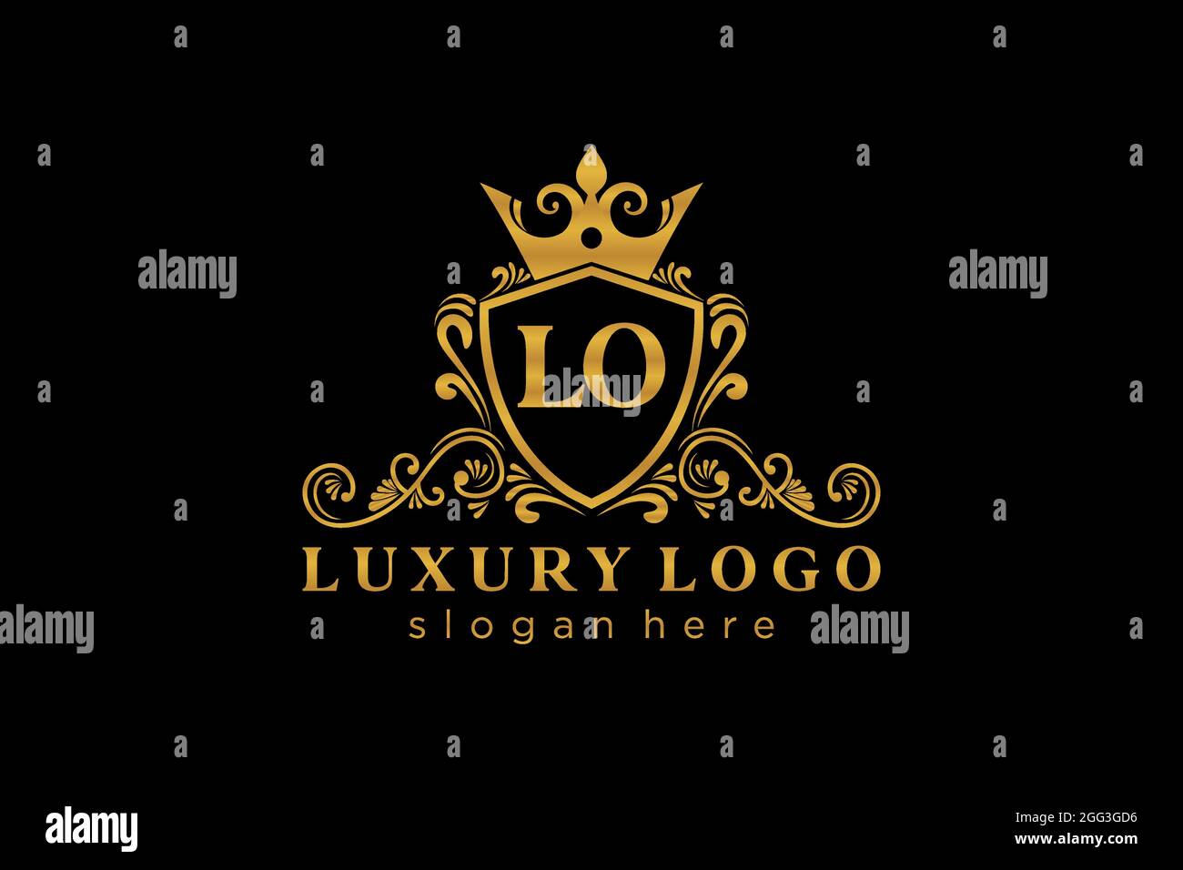 LO Letter Royal Luxury Logo template in vector art for Restaurant ...