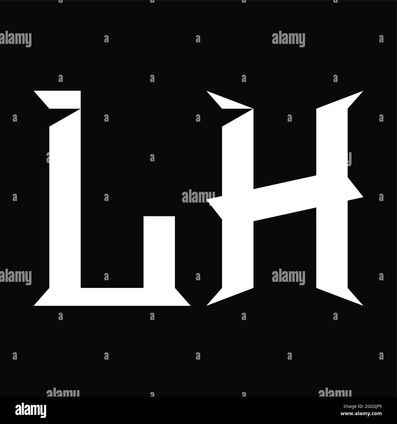 LH Logo monogram with slice shape blackground design template Stock ...