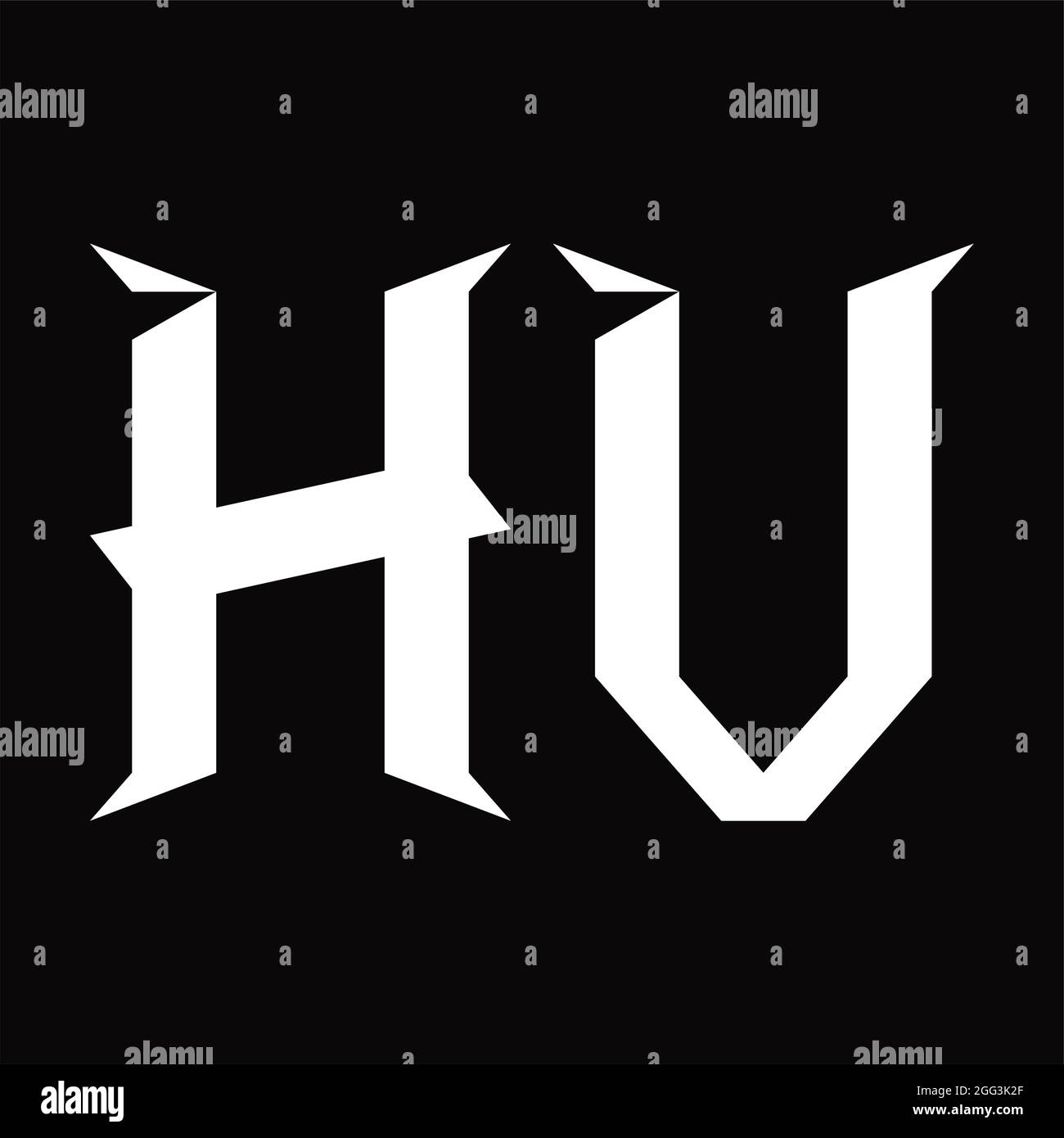 HV Logo monogram with slice shape blackground design template Stock ...
