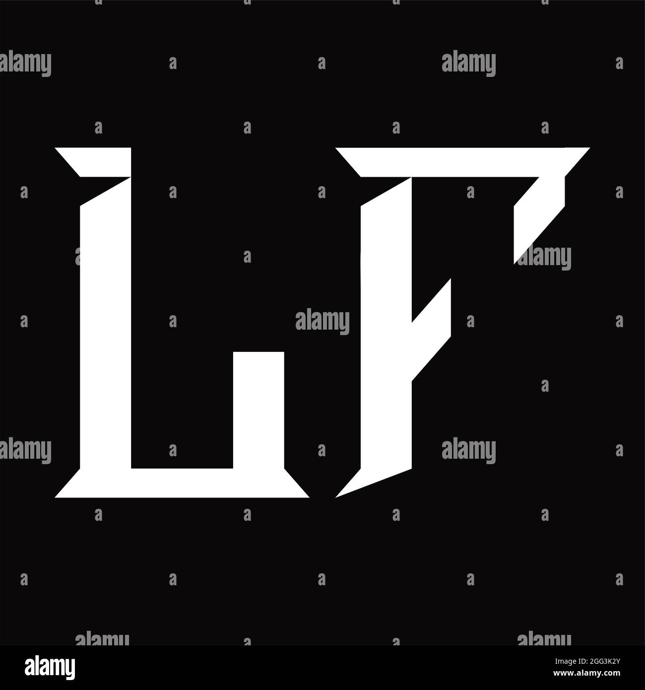 LF Logo monogram with slice shape blackground design template Stock ...