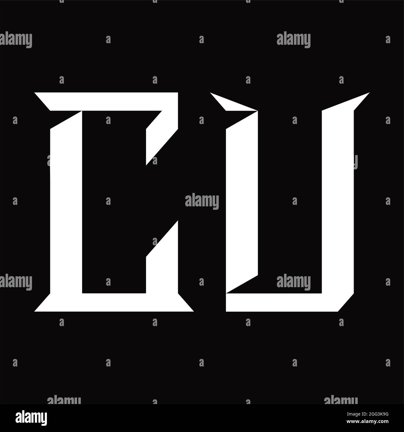 CU Logo monogram with slice shape blackground design template Stock Vector