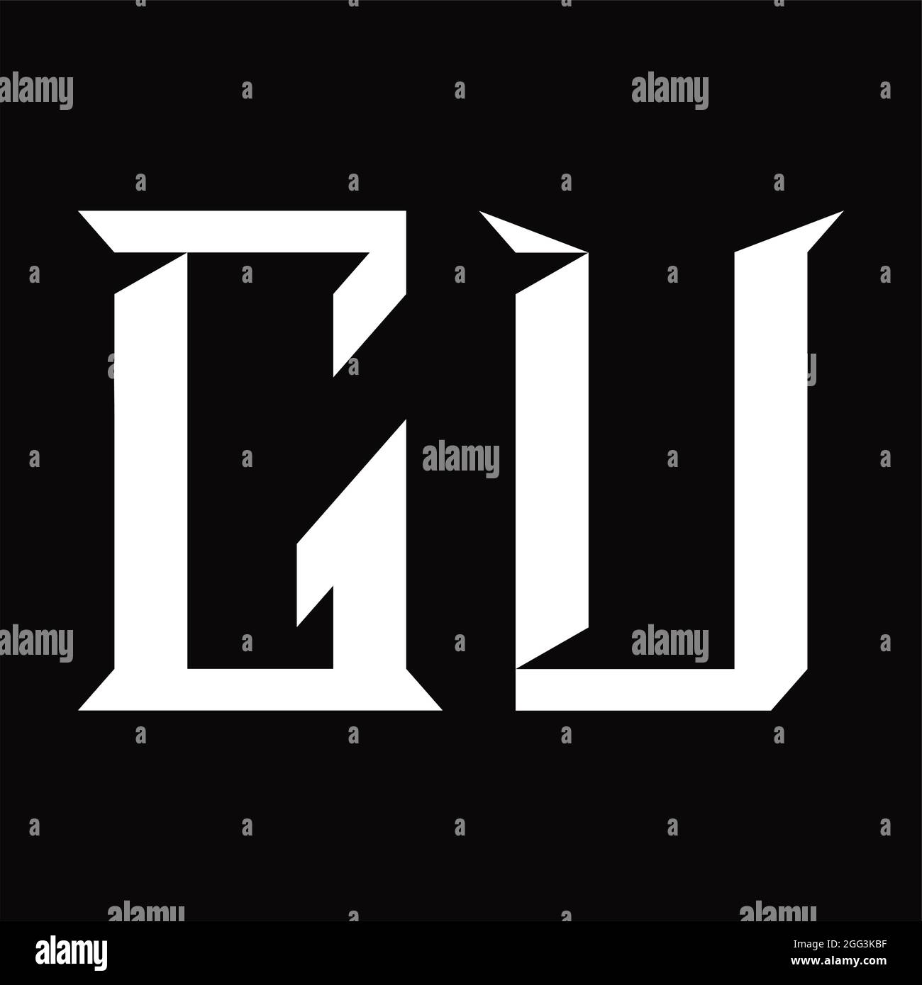GU Logo monogram with slice shape blackground design template Stock ...