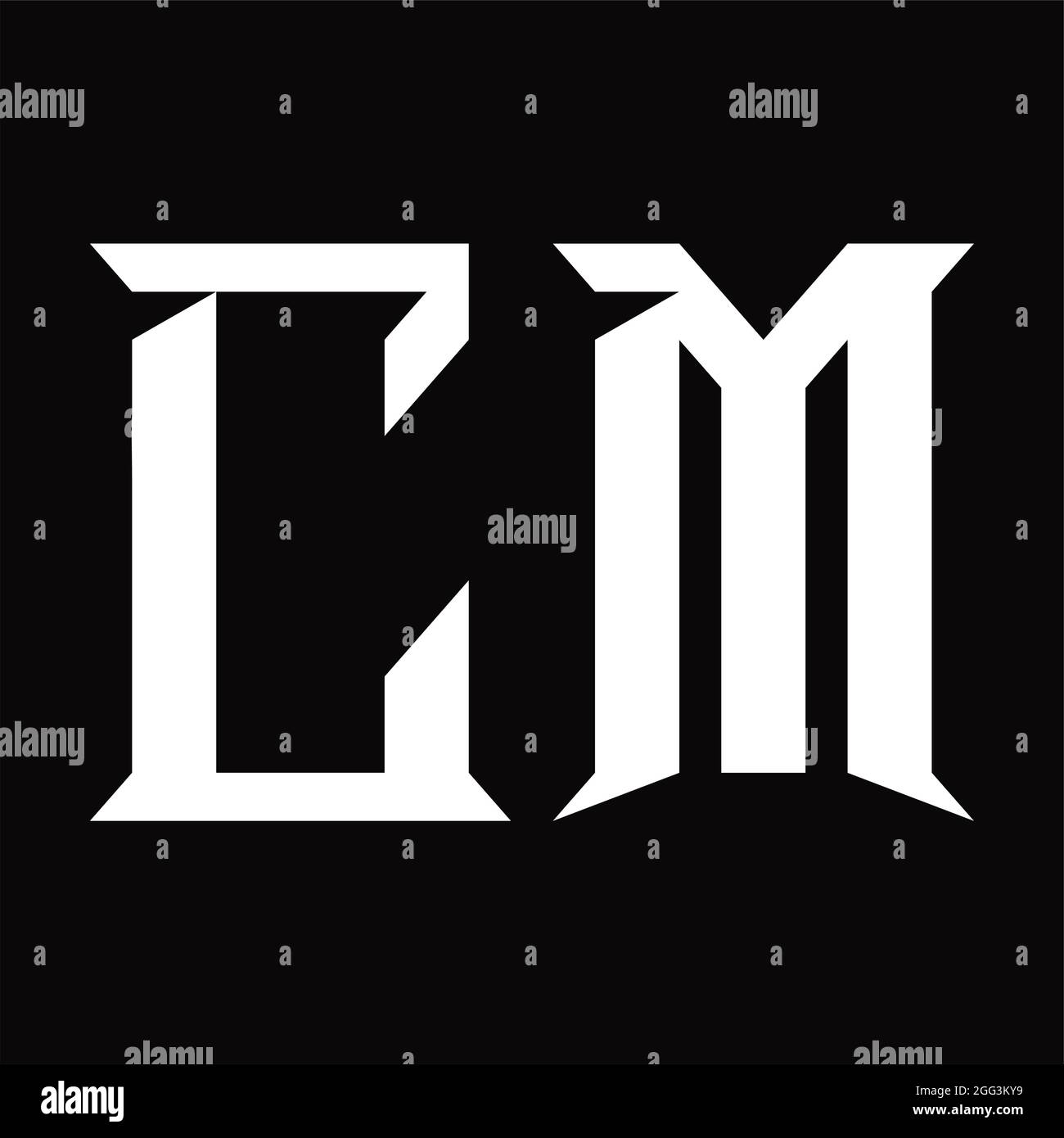 CM Logo monogram with slice shape blackground design template Stock Vector