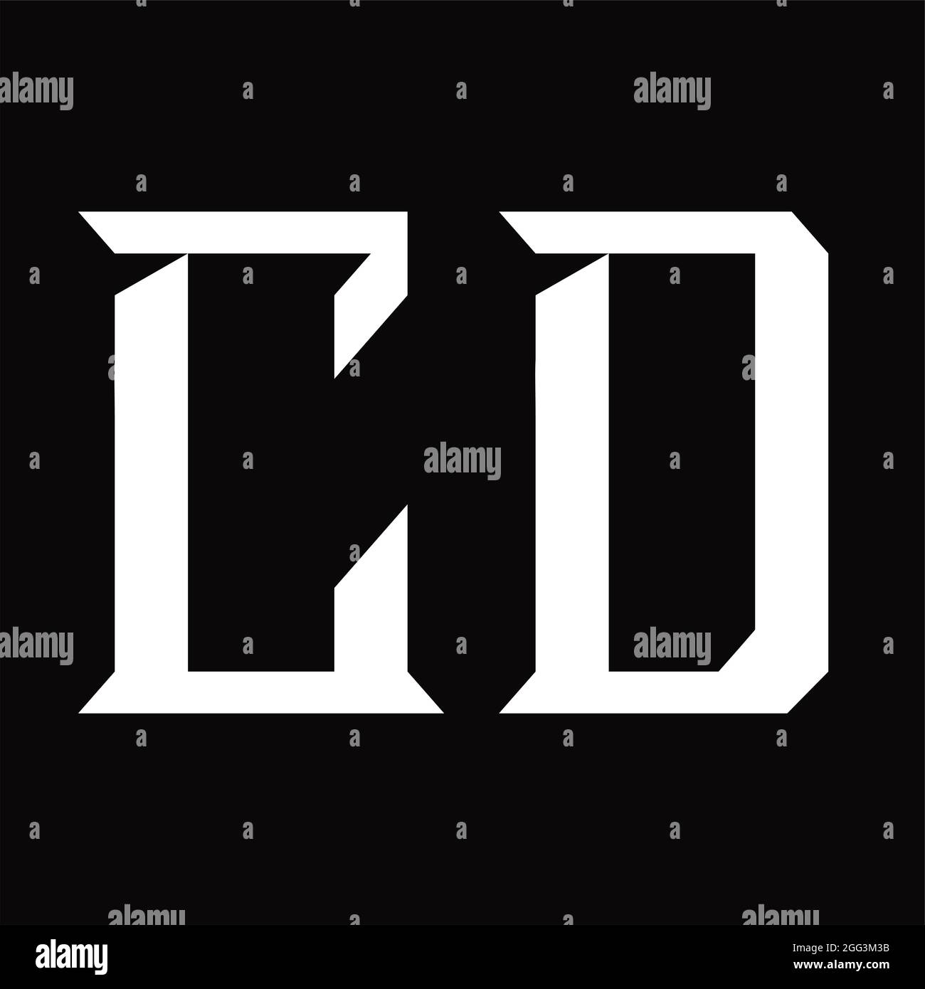CD Logo monogram with slice shape blackground design template Stock ...
