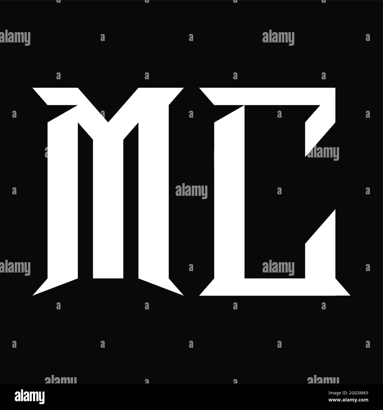 MC Logo monogram with slice shape blackground design template Stock Vector