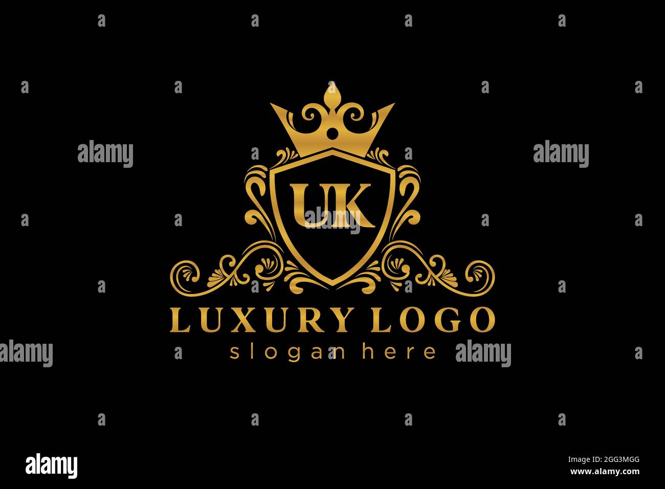 UK Letter Royal Luxury Logo template in vector art for Restaurant ...