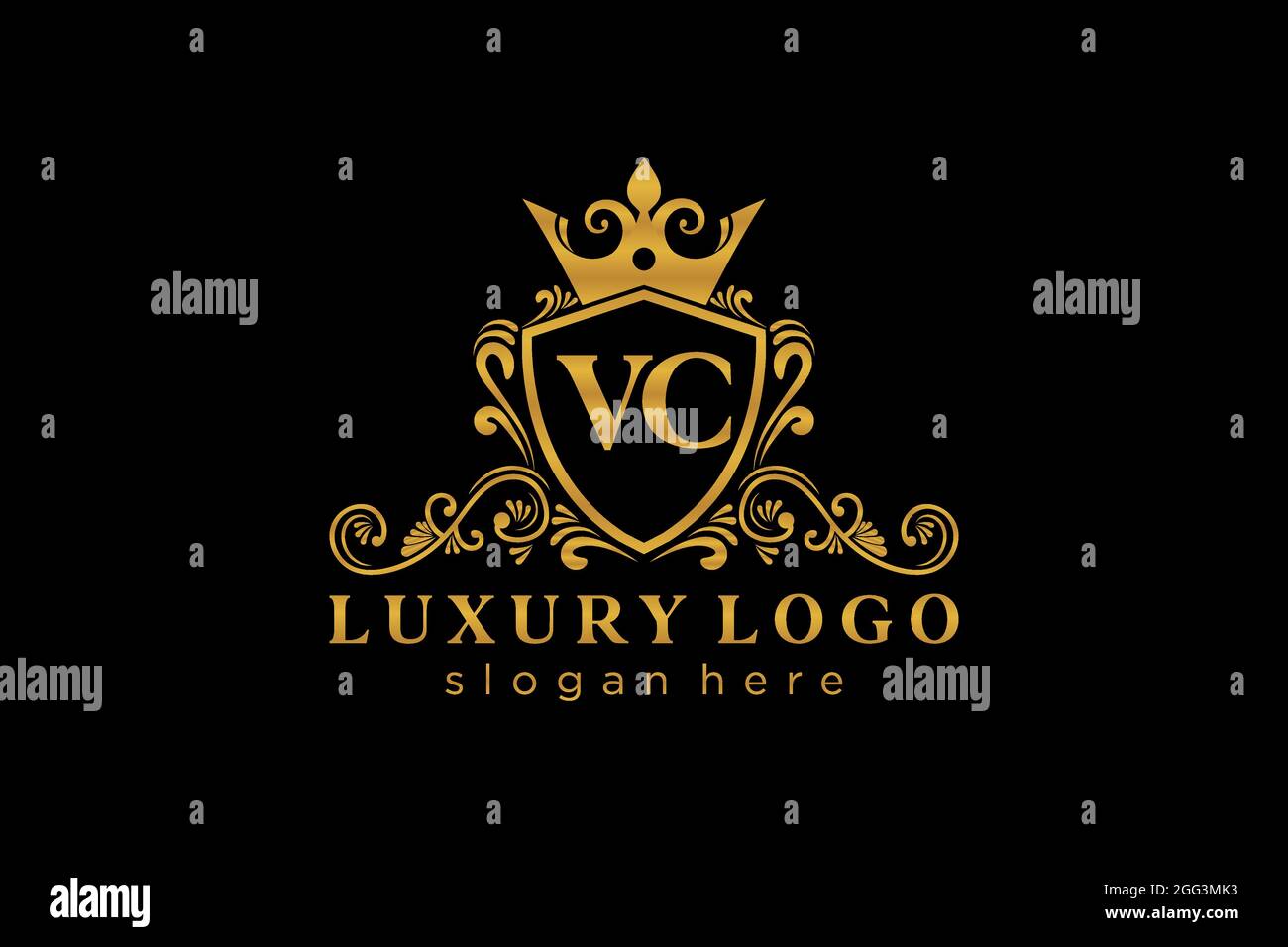VC Letter Royal Luxury Logo template in vector art for Restaurant ...