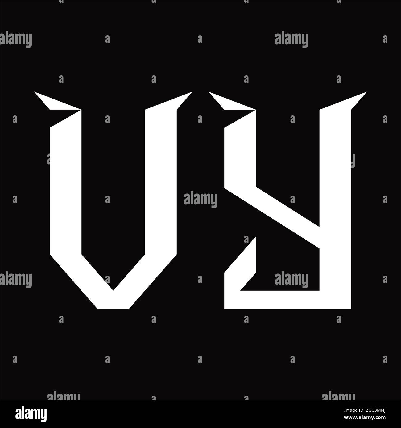 VY Logo monogram with slice shape blackground design template Stock Vector