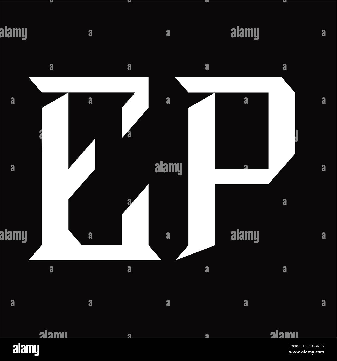 EP Logo monogram with slice shape blackground design template Stock ...
