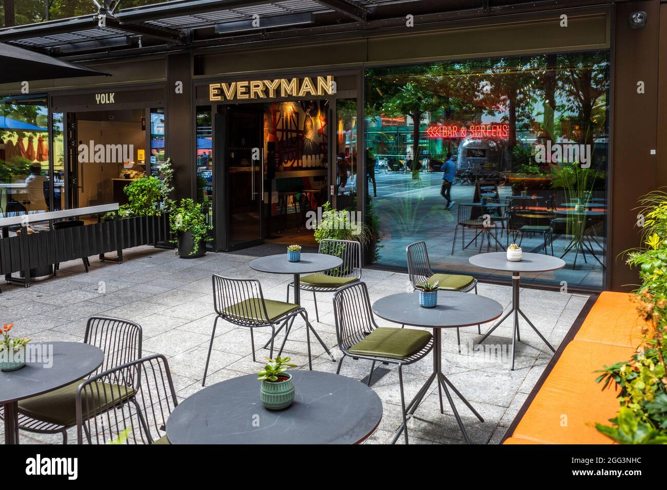 The Everyman Broadgate Cinema and Bar - Boutique Cinema and Cafe / Bar at the Broadgate Centre in the City of London. Stock Photo