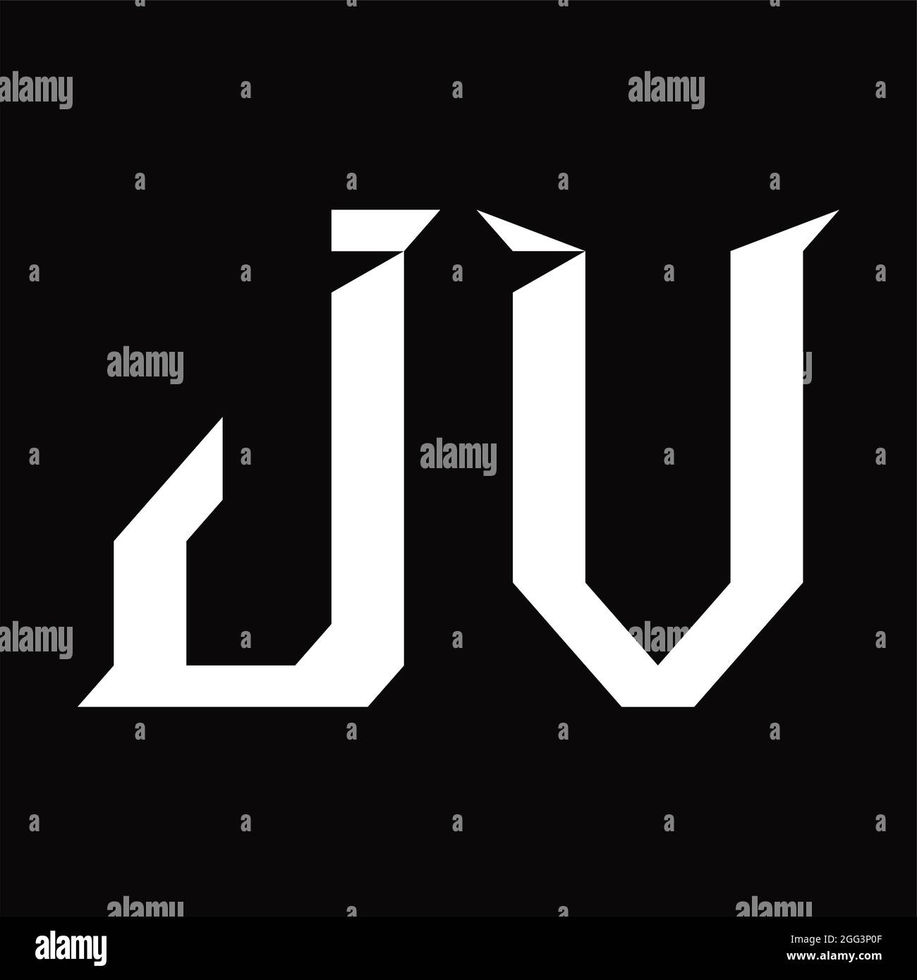 JV Logo monogram with slice shape blackground design template Stock Vector
