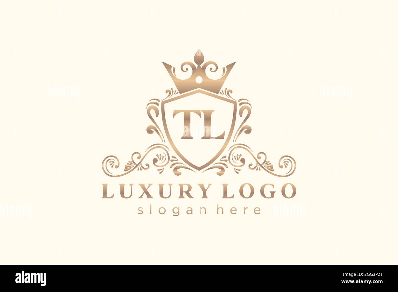 TL Letter Royal Luxury Logo template in vector art for Restaurant, Royalty, Boutique, Cafe, Hotel, Heraldic, Jewelry, Fashion and other vector illustr Stock Vector