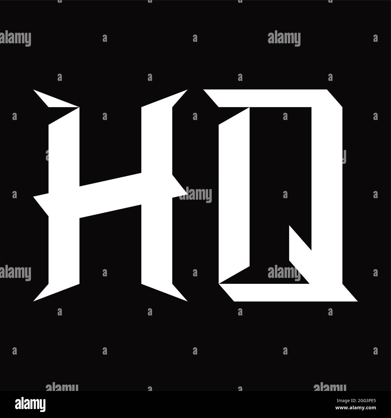 HQ Logo monogram with slice shape blackground design template Stock Vector