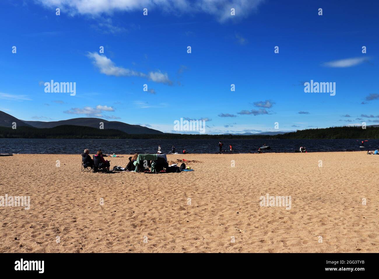 Loch Morlich Beach, Scotland Stock Photo