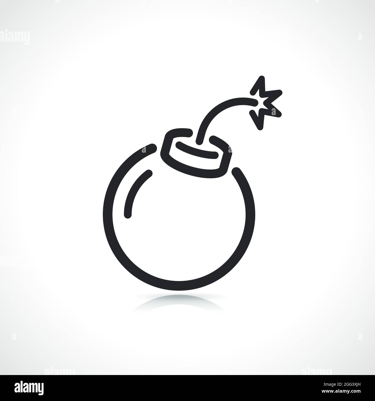 bomb thin line icon black and white Stock Vector