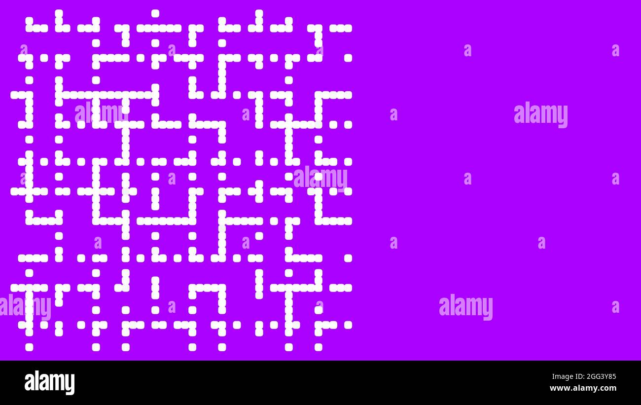 Labyrinth design. Mosaic style on purple background. Stock Vector