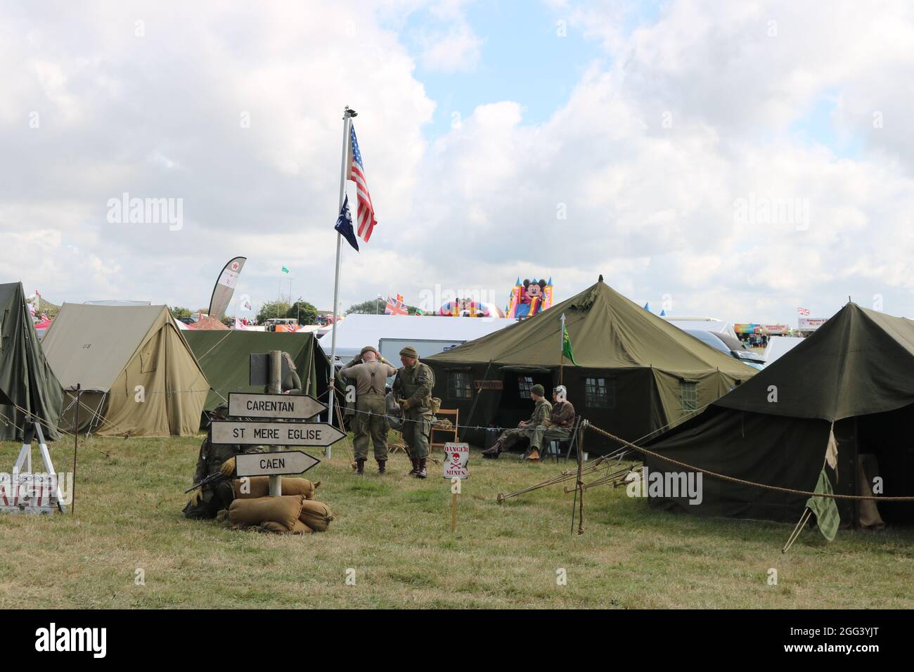 Tanks, Trucks and Firepower Show, Rugby, August 2021 - 1940s American Reenactment. Stock Photo