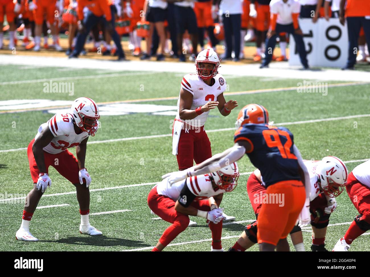 August 28, 2021: Illinois Fighting Illini quarterback Brandon Peters (18)  in action during the NCAA football game between Illinois Fighting Illini vs  Nebraska Cornhuskers at Memorial Stadium in Champaign, Illinois. Dean  Reid/CSM/Sipa