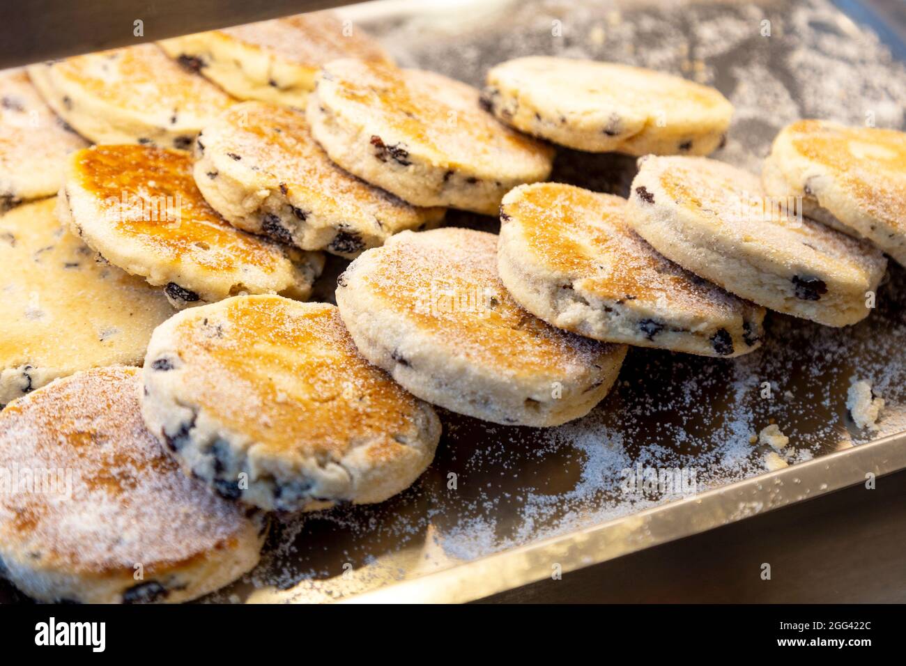 Welsh cakes at the Popty Conwy Bakery, Wales, UK Stock Photo