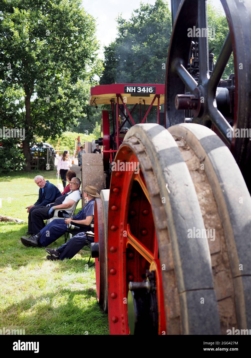 Close up of a traction engine at the Northampton and Lamport Railway Summer Gala, August 2021 Stock Photo