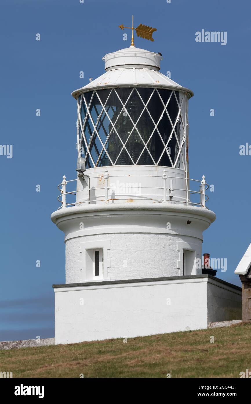 St Bees Lighthouse near the sandstone cliffs of St Bees Head was automated in 1987 Stock Photo