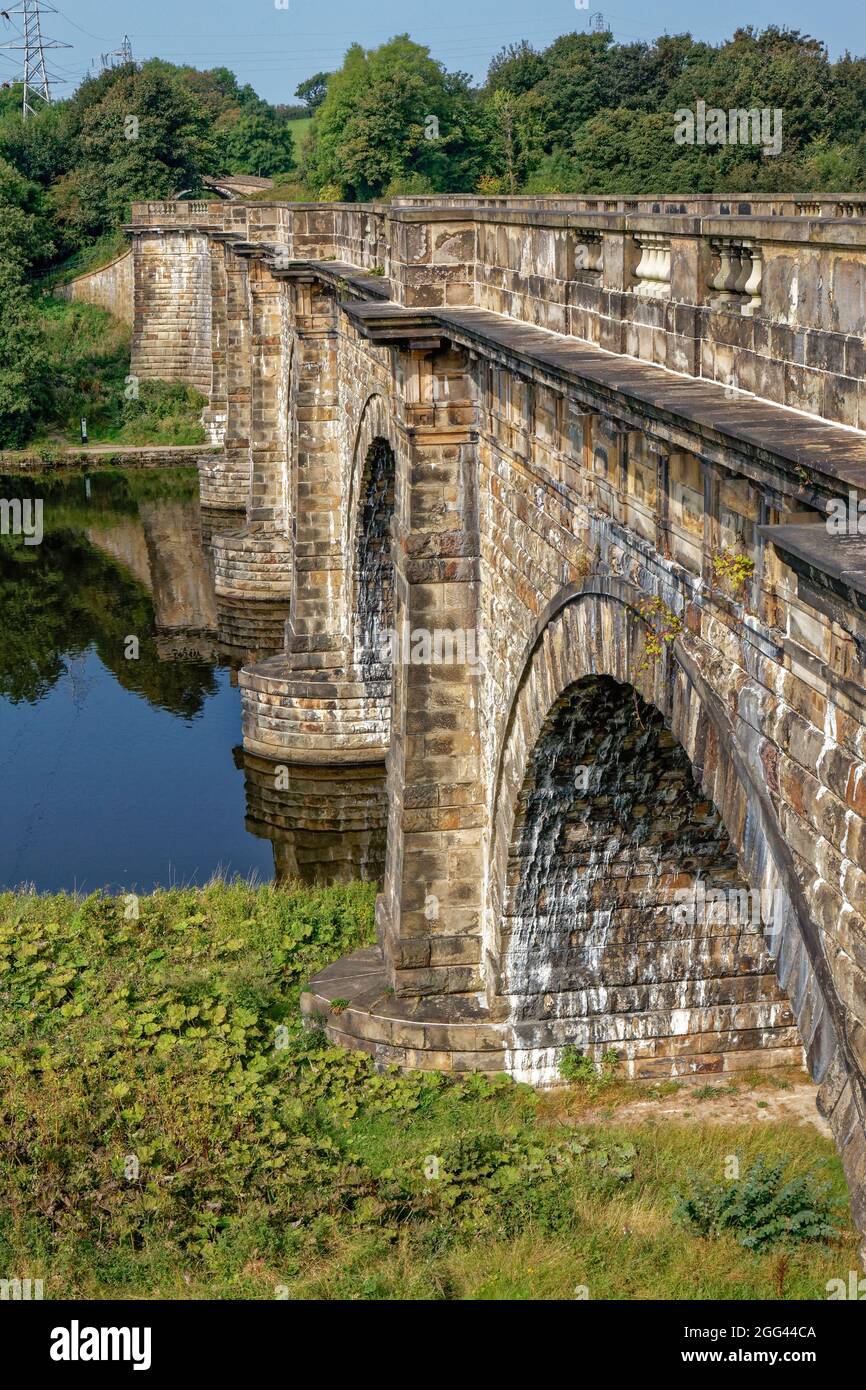 The spectacular Lune Aqueduct carries the Lancaster Canal across the River Lune in Lancaster Stock Photo