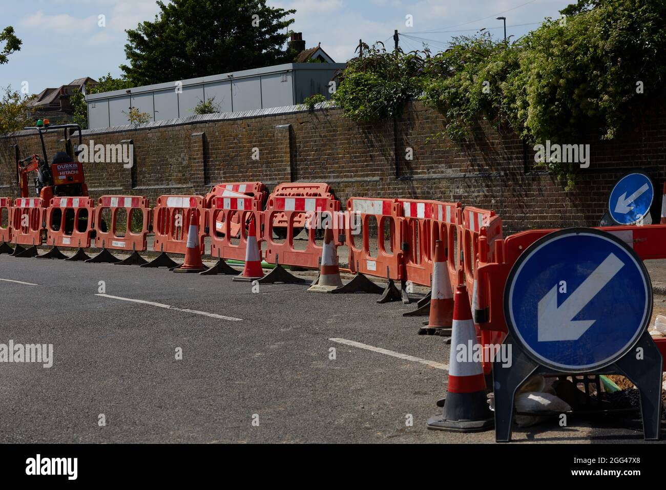 Roadworks in the street. Stock Photo