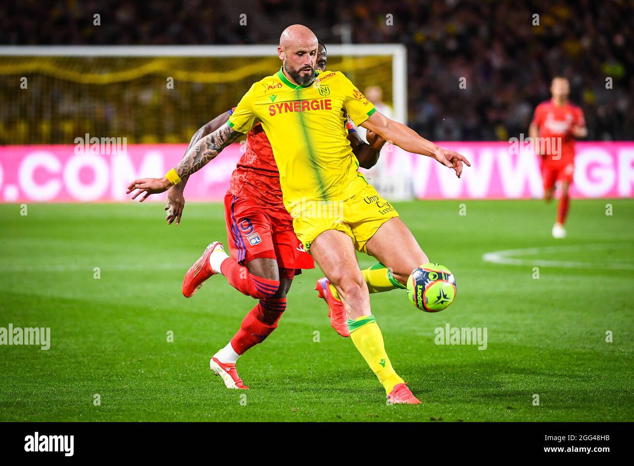 Nicolas PALLOIS of Nantes during the French championship Ligue 1 football  match between FC Nantes and Olympique Lyonnais on August 27, 2021 at La  Beaujoire - Louis Fonteneau stadium in Nantes, France -