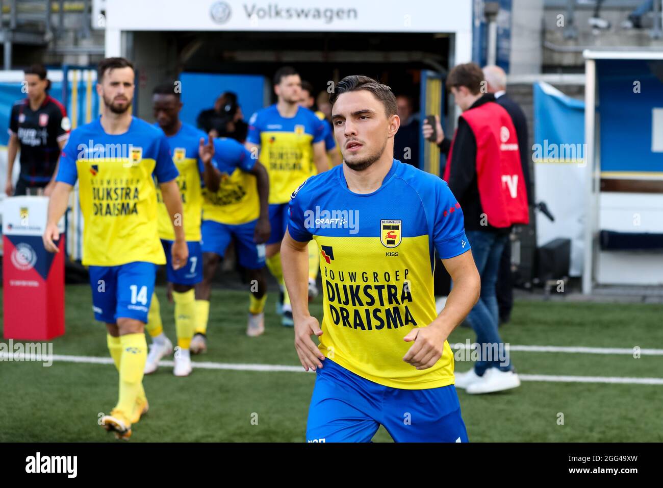 LEEUWARDEN, NETHERLANDS - AUGUST 28: Tamas Kiss of SC Cambuur during the  Dutch Eredivisie match between SC Cambuur and FC Twente at the Cambuur  Stadion on August 28, 2021 in Leeuwarden, Netherlands (