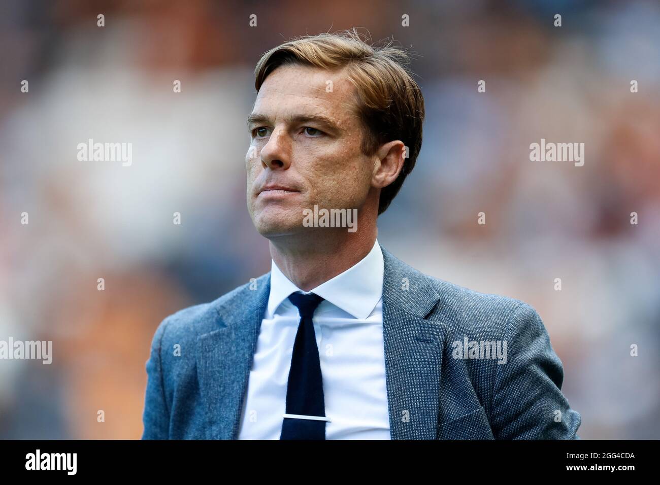 Hull, UK. 28th Aug, 2021. Scott Parker manager of Bournemouth during the  game in Hull, United