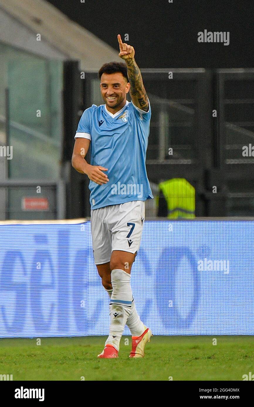 Felipe Anderson of SS Lazio celebrates after scoring goal 4-1 in action  during the Italian