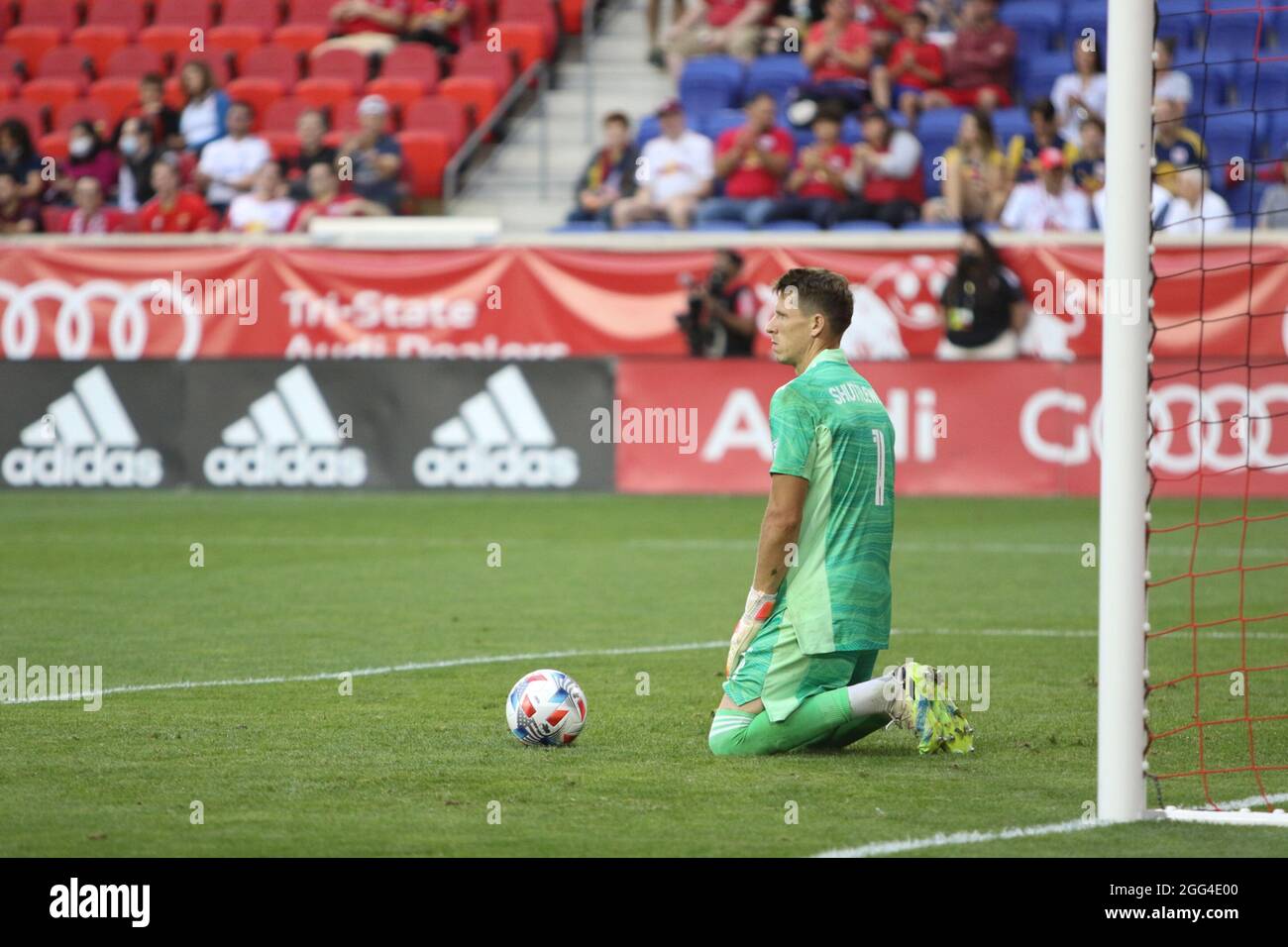 Harrison, United States . 28th Aug, 2021. Bobby Shuttleworth (1, Chicago Fire FC) during the Major League Soccer game between New York Red Bulls and Chicago Fire FC at Red Bull Arena in Harrison, New Jersey. Credit: SPP Sport Press Photo. /Alamy Live News Stock Photo