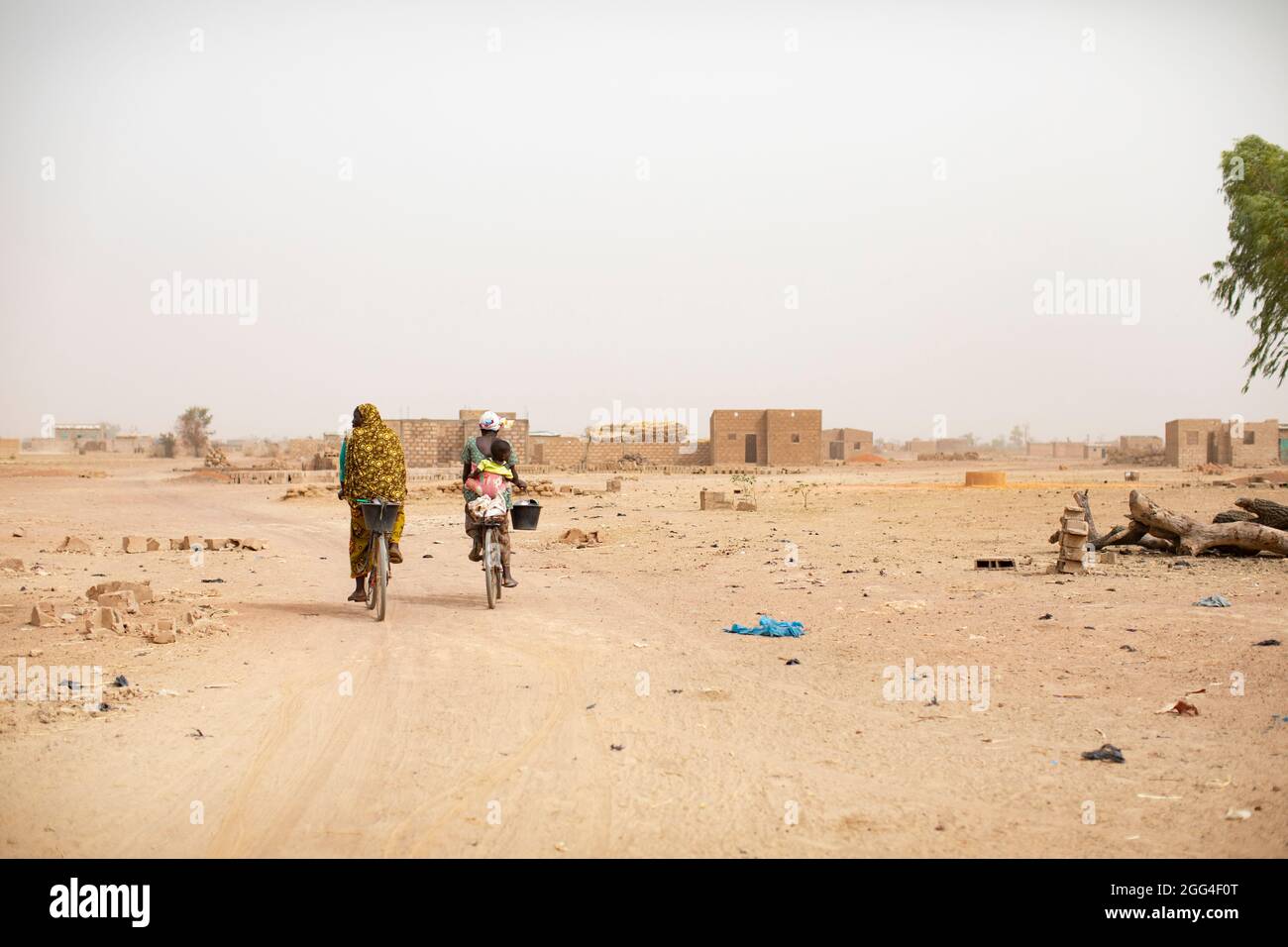 Arid Sahel landscape in Nouna, Burkina Faso, West Africa. Stock Photo